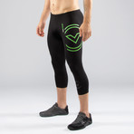 Stay Cool 3/4 Length Compression Bootcut Pant // Black + Lime Green (L)