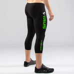 Stay Cool 3/4 Length Compression Bootcut Pant // Black + Lime Green (L)