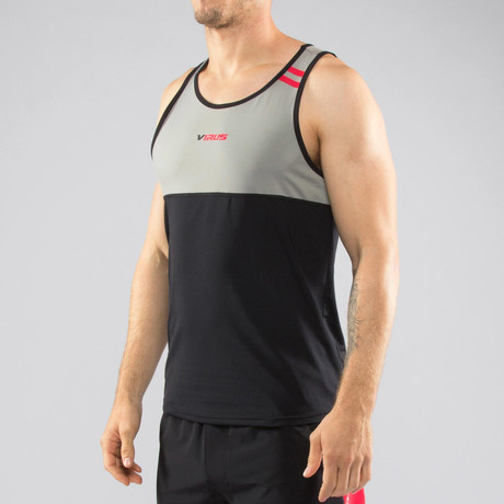 Stay Cool Divided Technical Tank // Black + Red (S)