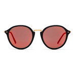 Maui // Matte Black + Orange Mirror // Small