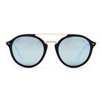 Fitzroy // Matte Black + Blue Mirrored (Small)