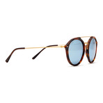 Fitzroy // Matte Tortoise + Blue Mirrored (Small)