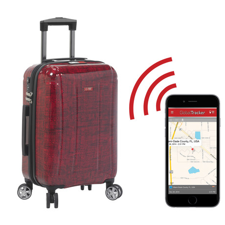 Planet Traveler USA Smart Tech Case Hardside Spinner // Red (19")