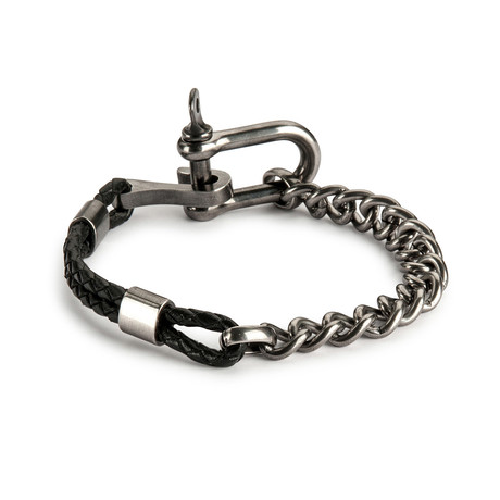 Shackle Bracelet // Aged Silver (20cm)