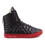 Fabrizio Hi-Top Sneaker // Black + Red (Euro: 45)
