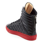 Fabrizio Hi-Top Sneaker // Black + Red (Euro: 45)