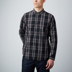 Kevin Long-Sleeve Button-Down Shirt // Charcoal Plaid (M)