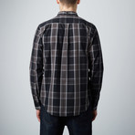 Kevin Long-Sleeve Button-Down Shirt // Charcoal Plaid (M)