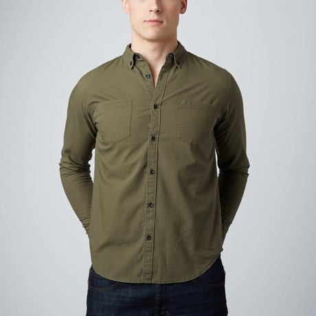 Kenmare Long-Sleeve Button-Down Shirt // Olive (XS)