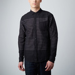 Bradly Long-Sleeve Button-Up Shirt // Black + Grey (L)