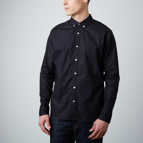 Mathew Long-Sleeve Button-Down Shirt // Black (XS)