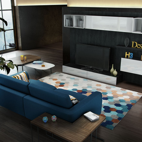 URBN by Modloft // Petrol Blue Kaleidoscope Rug