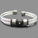 Double Cable CZ Bangle