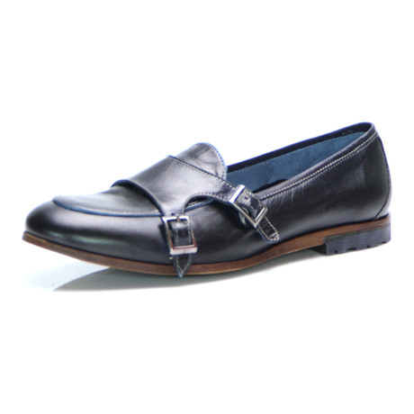 Double Monk Strap Loafer // Dark Blue (Euro: 40)