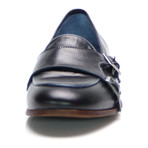 Double Monk Strap Loafer // Dark Blue (Euro: 44)