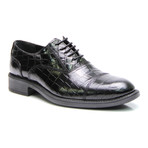 Crocodile Cap Toe Oxford // Black (Euro: 40)