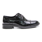 Crocodile Cap Toe Oxford // Black (Euro: 45)