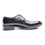 Crocodile Plain Toe Derby // Black (Euro: 45)