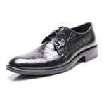 Crocodile Plain Toe Derby // Black (Euro: 44)