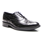 Crocodile Wing-Tip Oxford // Black (Euro: 42)