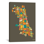 Abstract Chicago Neighborhood Map (18"W x 26"H x 0.75"D)