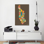 Abstract Manhattan Neighborhood Map (18"W x 26"H x 0.75"D)