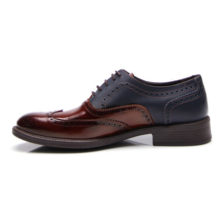 Two-Tone Wing-Tip Derby / Dark Blue (Euro: 40)