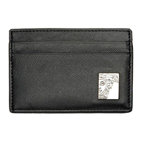Saffiano Leather Card Holder // Black