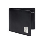 Pebbled Leather Bi-Fold Wallet With Coin Pouch // Black