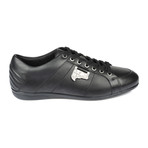 Silver Medusa Embellished Lace-Up Sneaker // Black (Euro: 40)