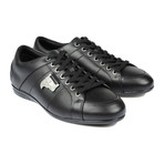 Silver Medusa Embellished Lace-Up Sneaker // Black (Euro: 40)