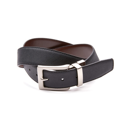 Reversible Saffiano Belt // Black (32" Waist)