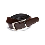 Reversible Crocodile Embossed Leather Belt // Black (32" Waist)