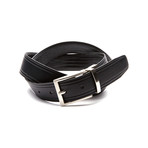 Reversible Lizard Inlay Genuine Leather Belt // Black (36" Waist)
