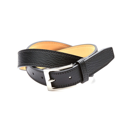 Pebble Grain Leather Belt // Black (32" Waist)