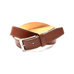 Pebble Grain Leather Belt // Cognac (32" Waist)