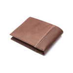 Two-Tone Leather Passcase Wallet // Brown