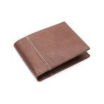Two-Tone Leather Passcase Wallet // Brown