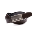 Reversible Pebble Grain Belt with Plaque Buckle // Black (32" Waist)