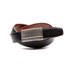 Reversible Pebble Grain Belt with Plaque Buckle // Cognac + Brown (32" Waist)