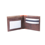Two-Tone Leather Passcase Wallet // Brown + Cognac