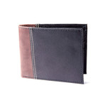 Two-Tone Leather Passcase Wallet // Black + Brown