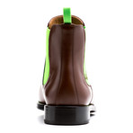 Chelsea Boots Calf Leather // Brown + Green (Euro: 42)