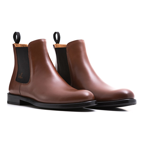 Calf Leather Chelsea Boots // Brown + Black (Euro: 39)