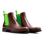 Chelsea Boots Calf Leather // Brown + Green (Euro: 42)