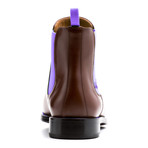 Chelsea Boots Calf Leather // Brown + Purple (Euro: 40)