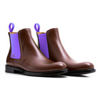 Chelsea Boots Calf Leather // Brown + Purple (Euro: 46)