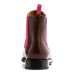 Calf Leather Chelsea Boot // Brown + Pink (Euro: 45)