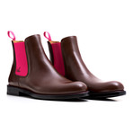 Calf Leather Chelsea Boot // Brown + Pink (Euro: 45)