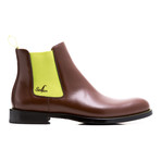 Chelsea Boots Calf Leather // Brown + Yellow (Euro: 39)